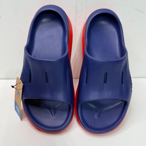 Hoka One One Ora Recovery Slide 3 - Bellwether Blue & Red Alert - US Women’s Siz - Picture 2 of 7